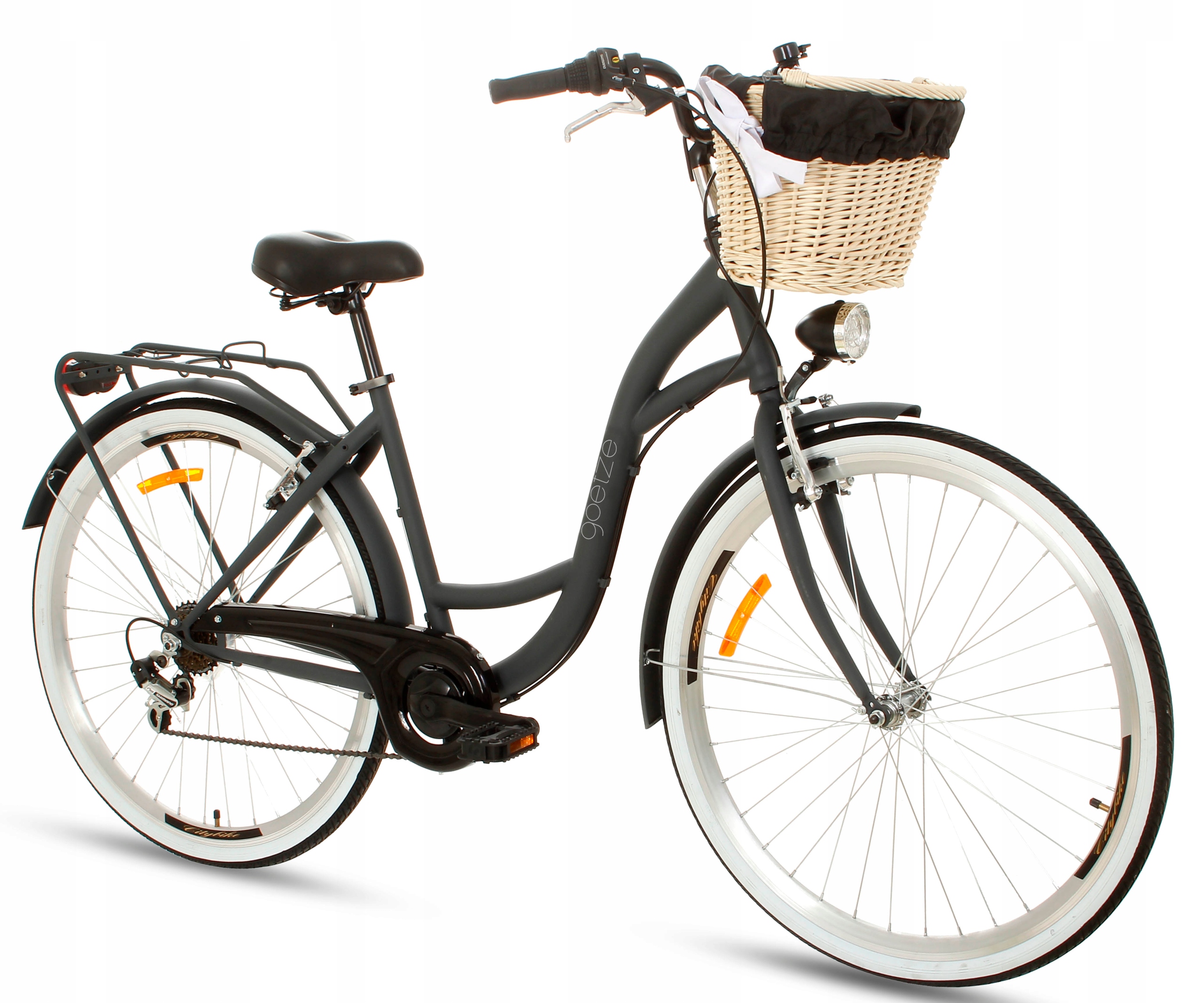 Damski Rower Miejski 28 Lekki Damka 7 Shimano Kosz