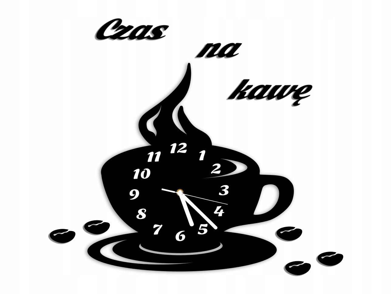 zegar FILIŻANKA kuchenny duży + dekory 3d cichy