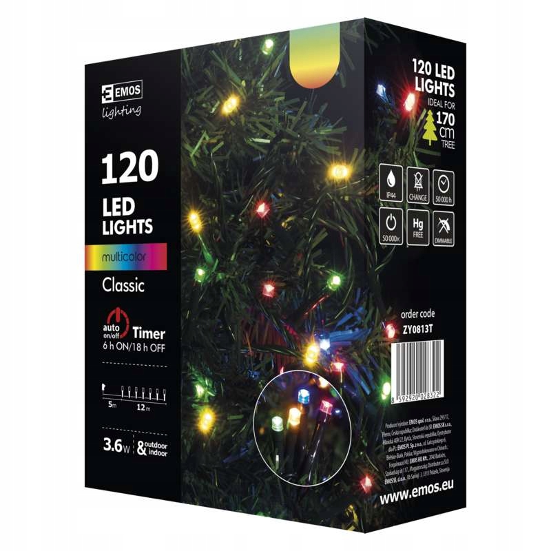 

Lampki Choinkowe Emos 120LED 12M Zewn Wewn ZY0813T