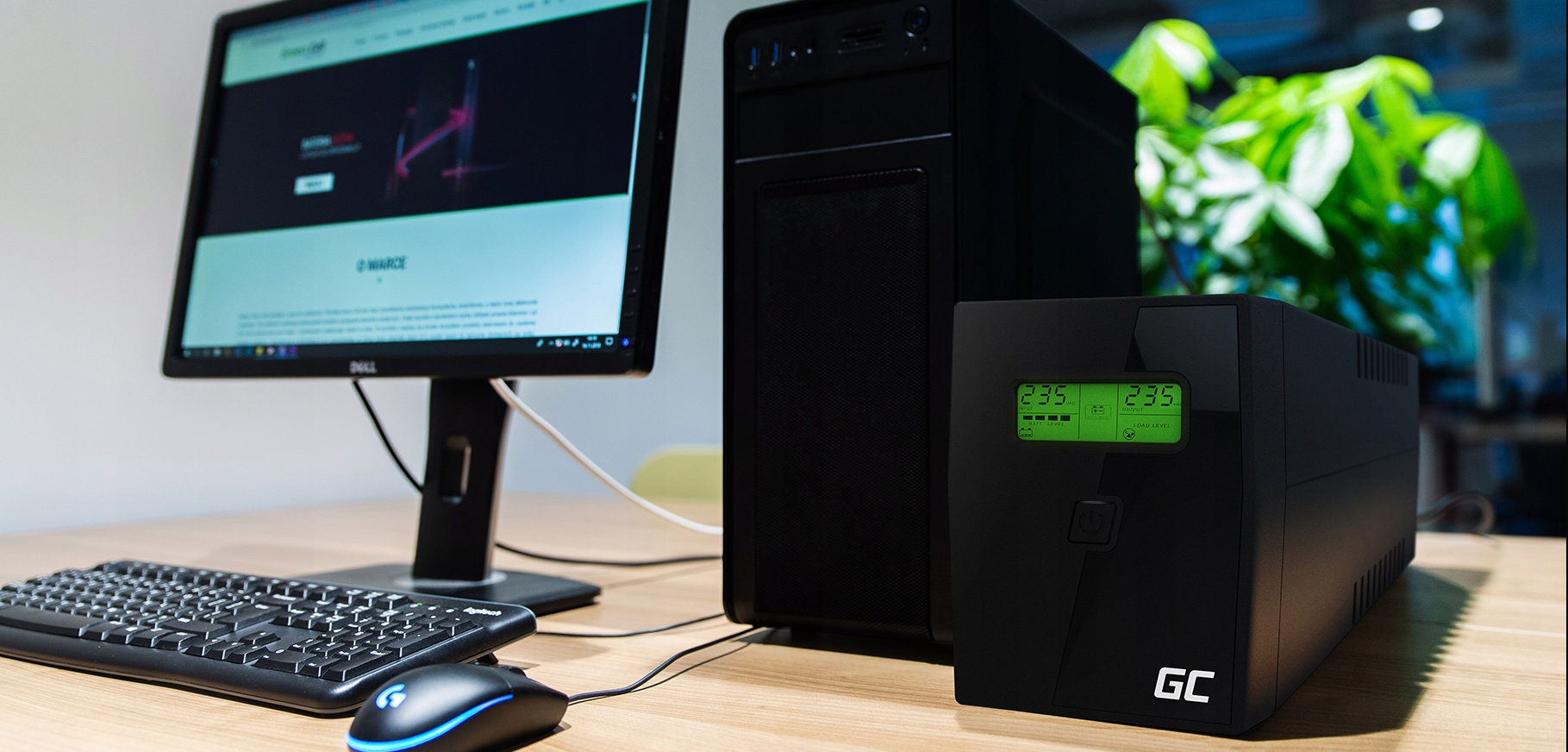 ZASILACZ AWARYJNY UPS 2000VA 1200W LCD + PROGRAM GREEN CELL GC UPS Moc skuteczna 1200 W