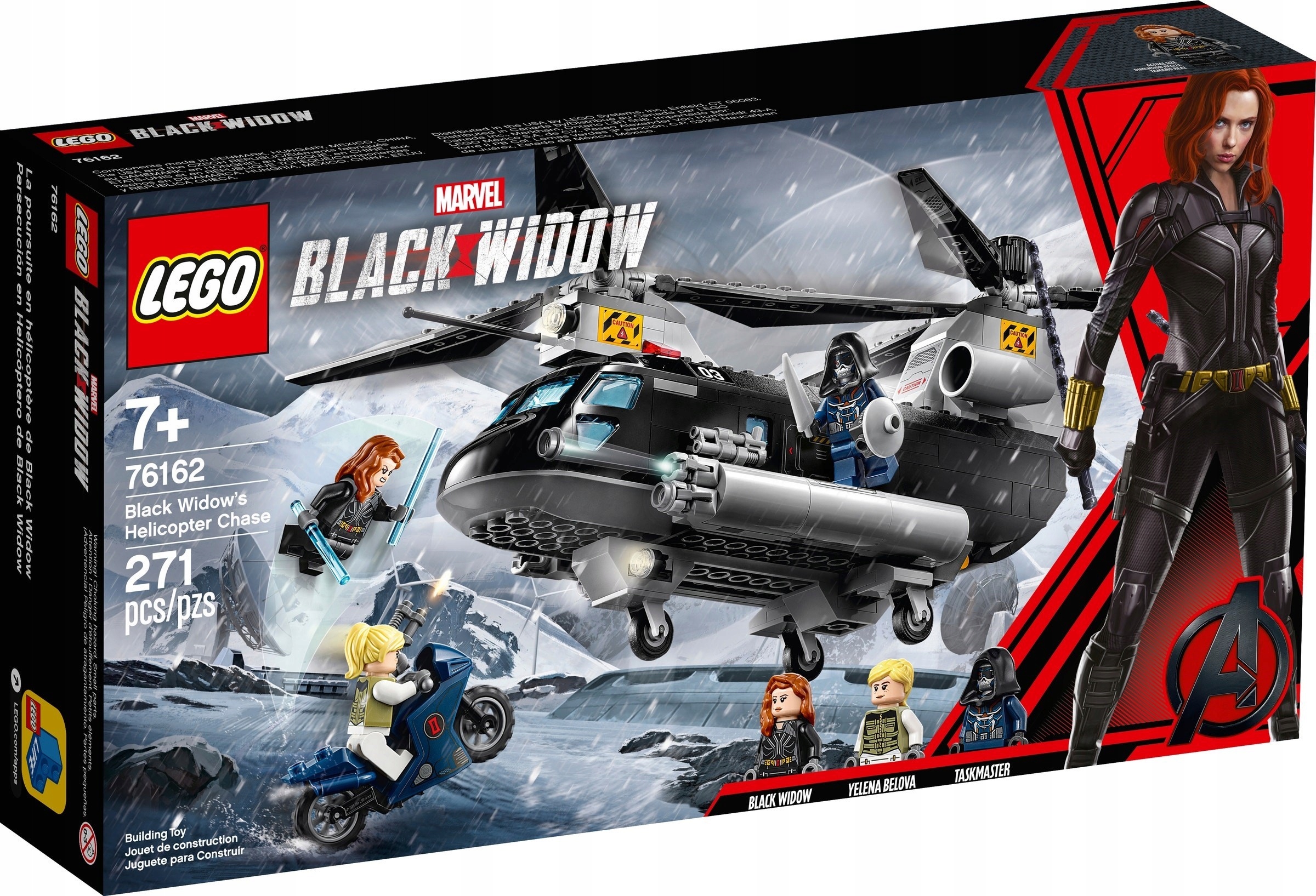Lego Heroes Marvel 76162 Czarna Wdowa I Pościg Helikopterem