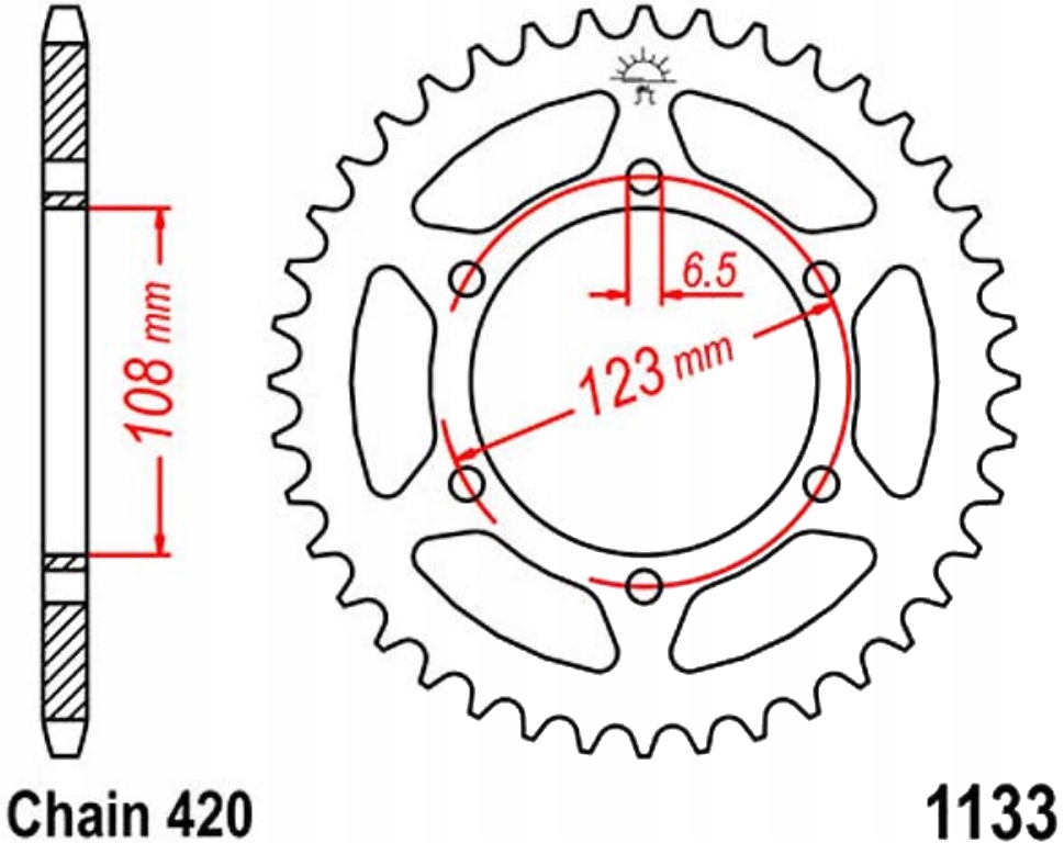 Zadní ozubené kolo JTR1133 52-65Z Sachs MadAss 50 04-05