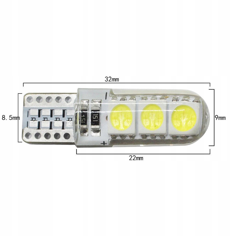 ŻARÓWKA LED 6 SMD 5050 W5W T10 POSTOJÓWKA SILIKON Numer katalogowy części 6x SMD 5050