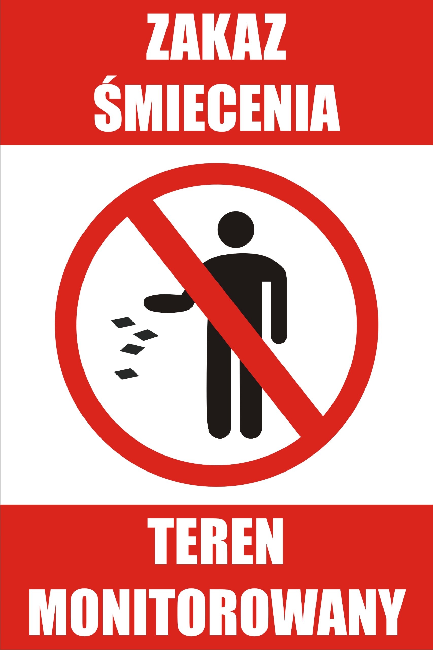 

Tabliczka Zakaz Śmiecenia Teren Monit. 30X20