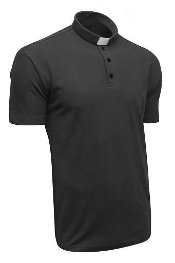 

Koszula kapłańska Polo Kr z koloratką czarna XL