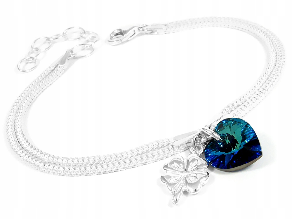

Bransoletka Koniczynka Serce Swarovski srebro B69