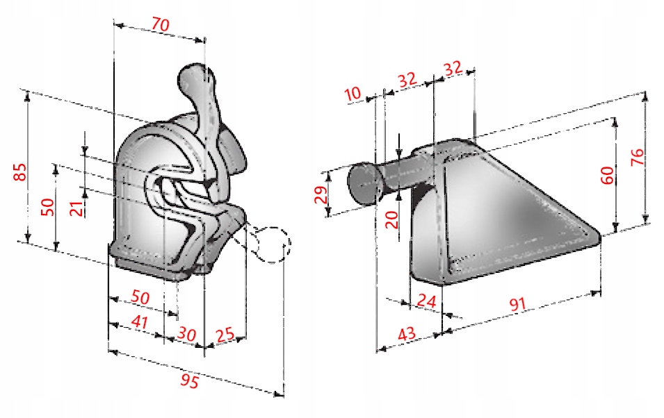 KPL ZAWIASÓW GÓRNYCH TYLNEJ BURTY WIEŻYCZKI FI 20 Producent części SM