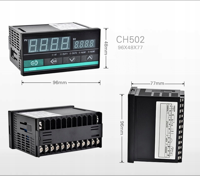 CH502 REGULATOR TEMPERATURY PID (48x96mm) + SONDA Kod producenta CH502+K2