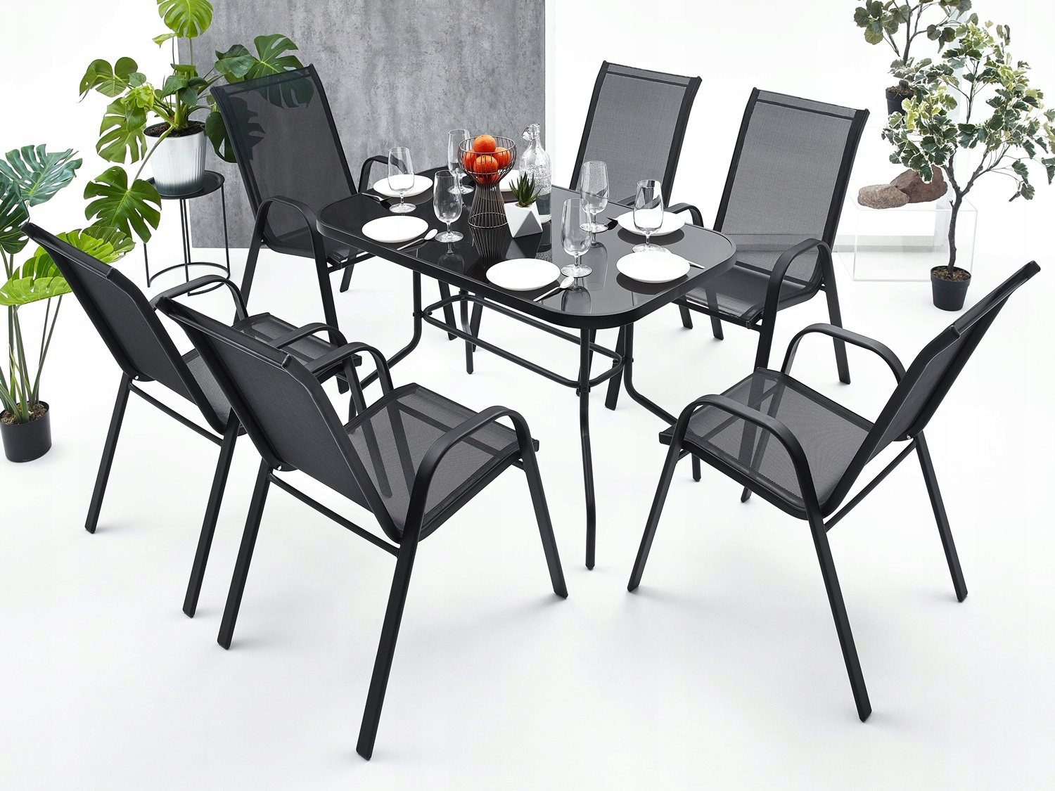 MEBLE OGRODOWE ZESTAW STÓŁ 6+1 NA TARAS BALKON Linia MAT-COMPANY