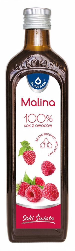 

Malina 100% Sok Z Owoców Maliny 490ml Oleofarm