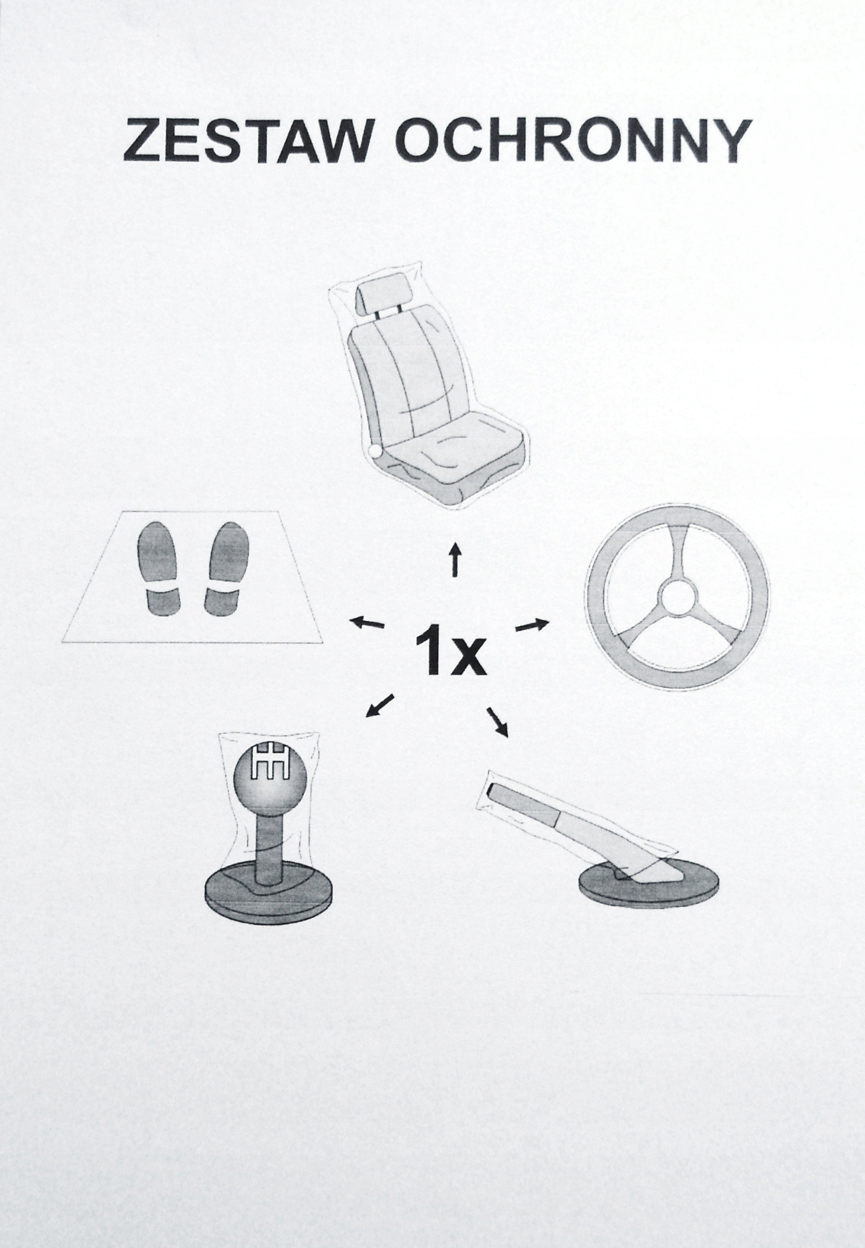 Fóliové poťahy na sedadlá, volant, koberčeky, tyč 5v1 50ks