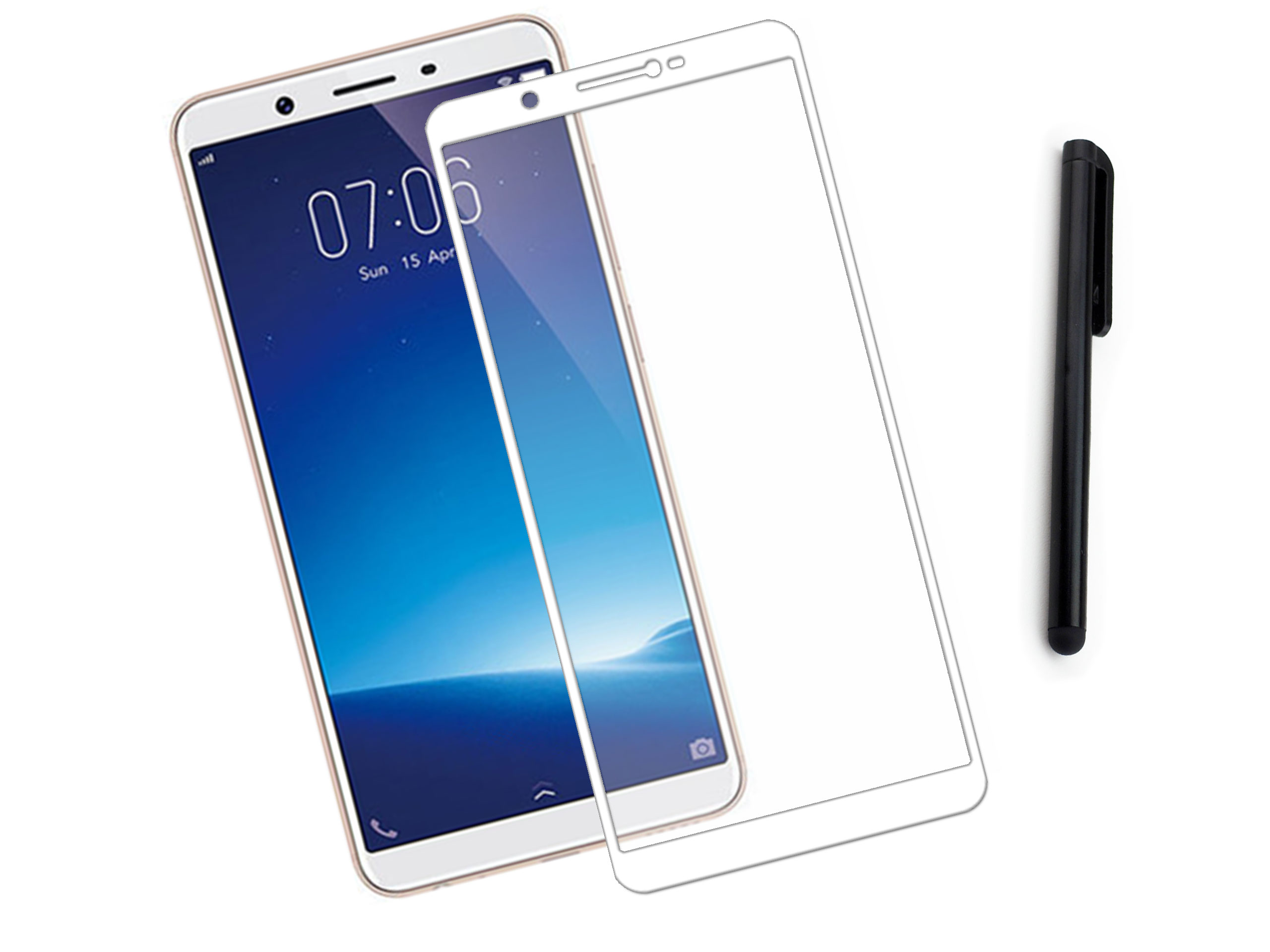 

Zaokrąglone szkło hartowane 3D 9H Vivo Y71 Białe
