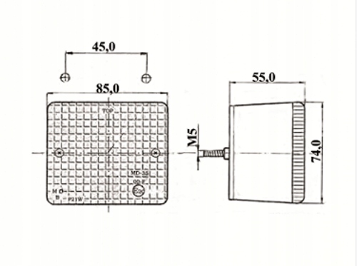 LAMPA PRZECIWMGIELNA MD-35 M5 ŻARÓWKA 12/24V Numer katalogowy części md35