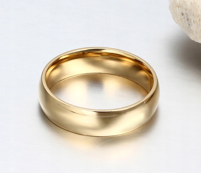 ZŁOTA GŁADKA OBRĄCZKA SYGNET PIERŚCIEŃ PIERŚCIONEK 6MM R32 Kamień Bez kamienia