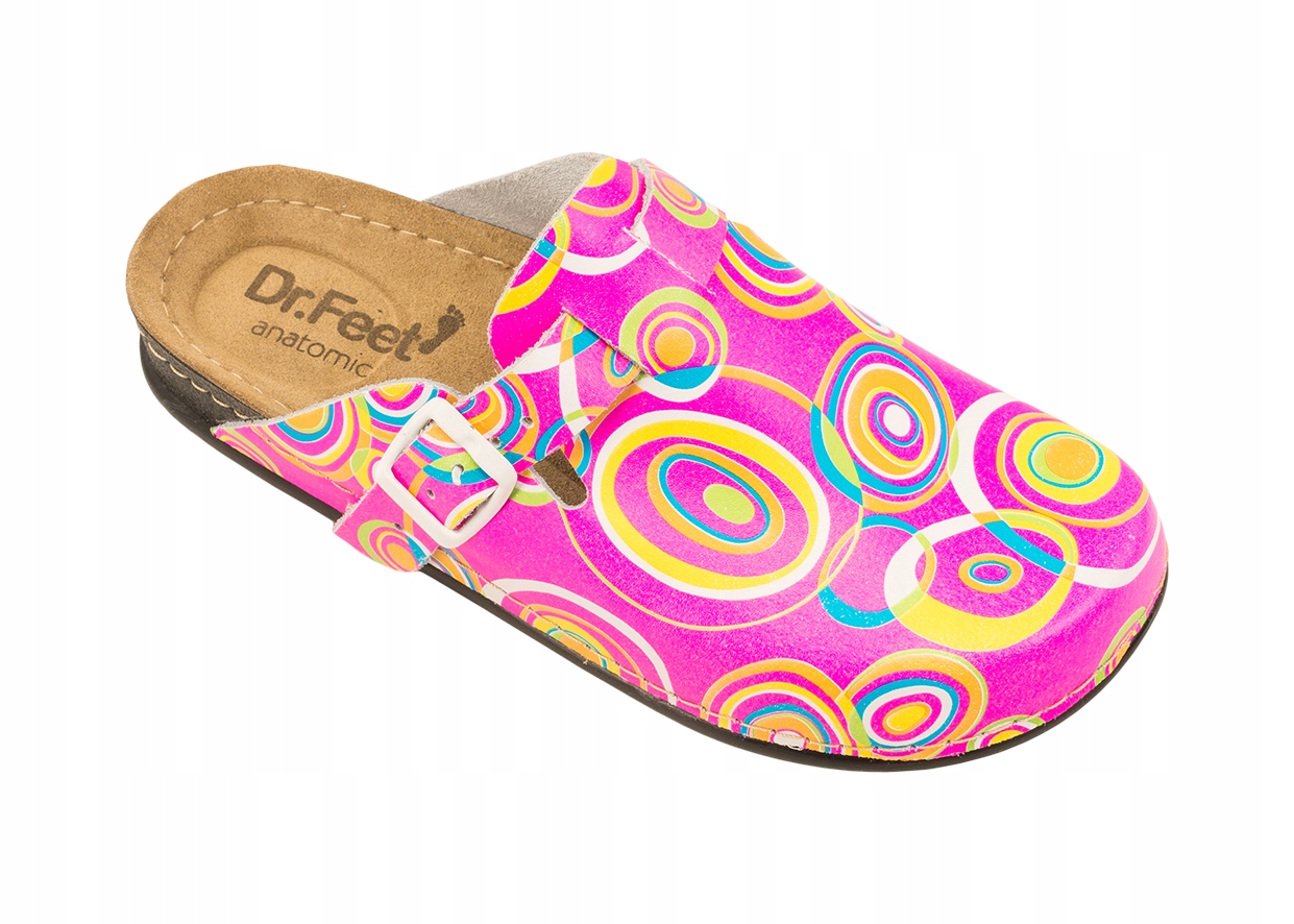 

Anatomiczne Damskie Klapki Zdrowotne Skóra