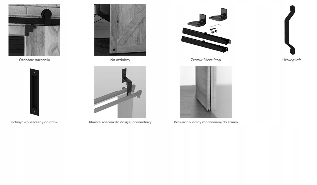 Prowadnik dolny do systemu przesuwnego Kolor czarny