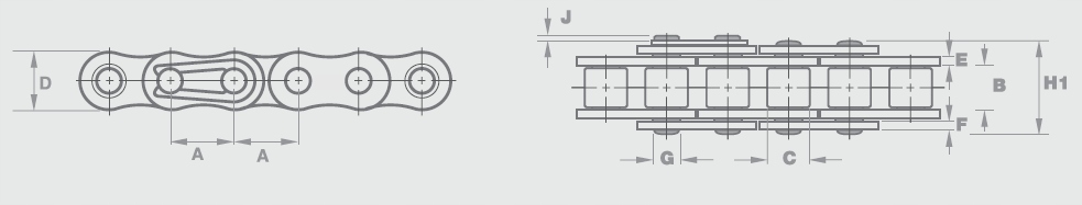 ŁAŃCUCH ROLKOWY 08B-1 1/2" OPAK. 5m HUBBER Kod producenta 08B-1