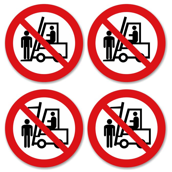 Naklejki ZAKAZU BHP widlak WÓZEK WIDŁOWY paleciak