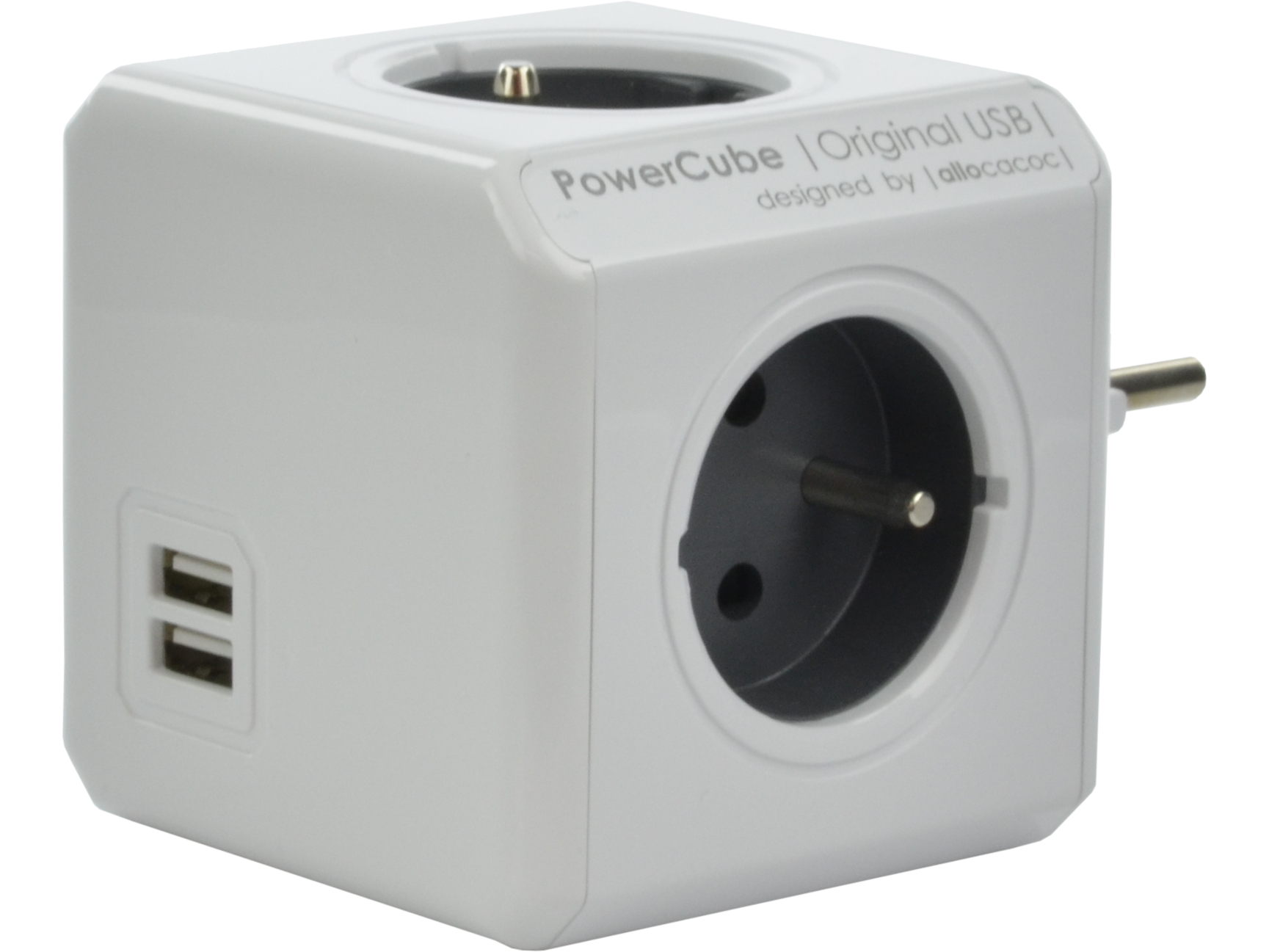 

PowerCube Original listwa rozgałęźnik Usb szary