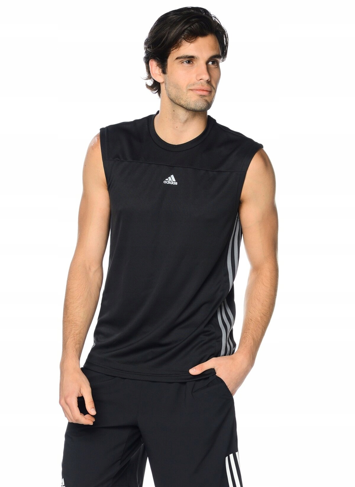 Bokserka MĘSKA Koszulka adidas TANK BASE 3S r S Rękaw bez rękawów