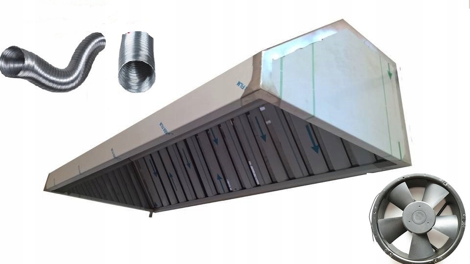 Gastronomická digestoř 150*60*40 Filtry Ventilátor