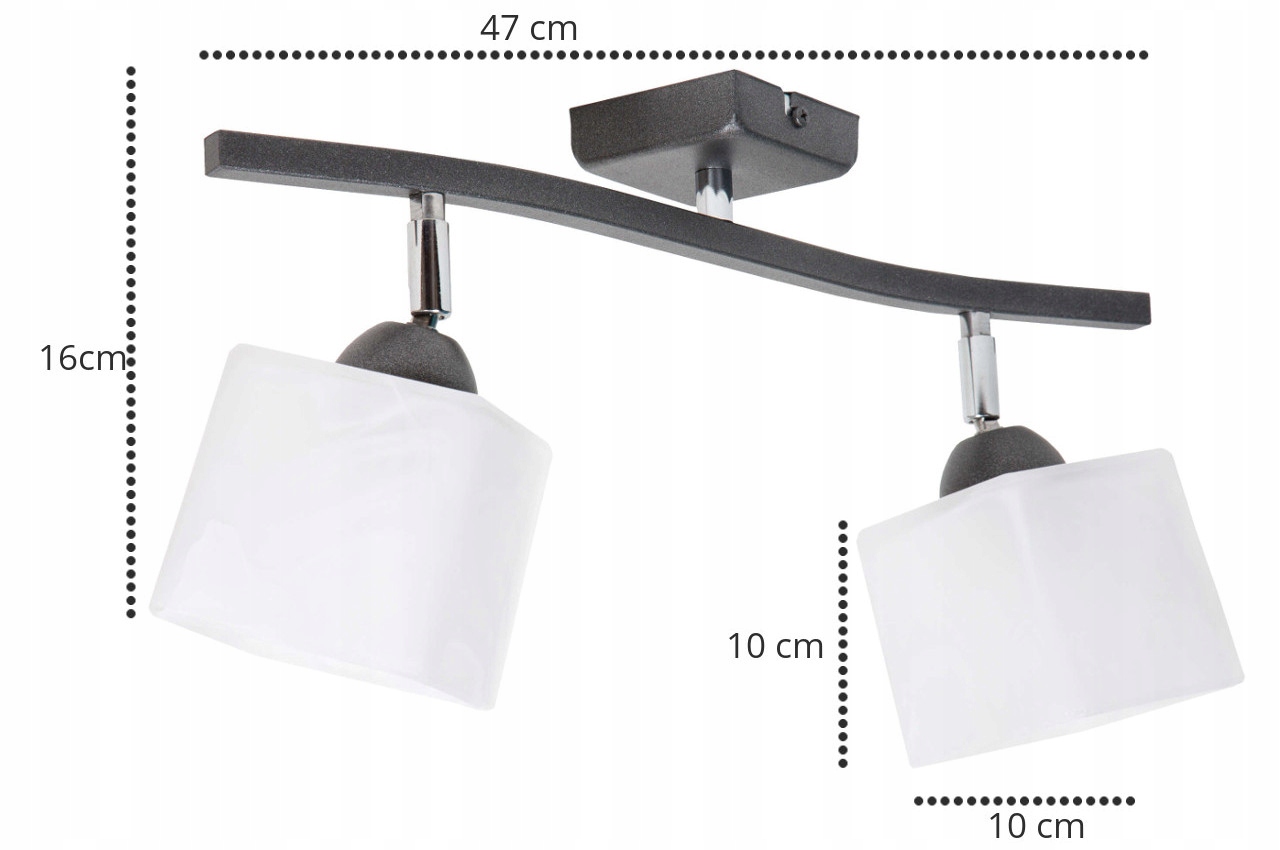 SUFITOWA LAMPA WISZĄCA ŻYRANDOL PLAFON SZKLANA LED Kolor biały czarny odcienie szarości i srebra