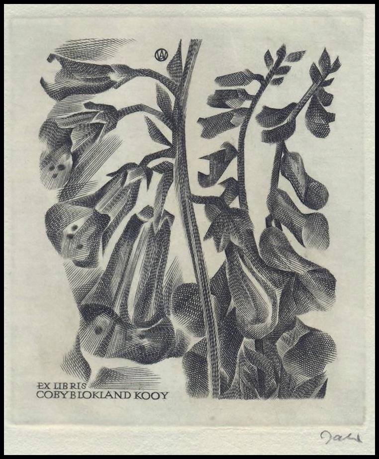 Jakubowski Wojciech 1973 Exlibris C2 Kwiaty 419