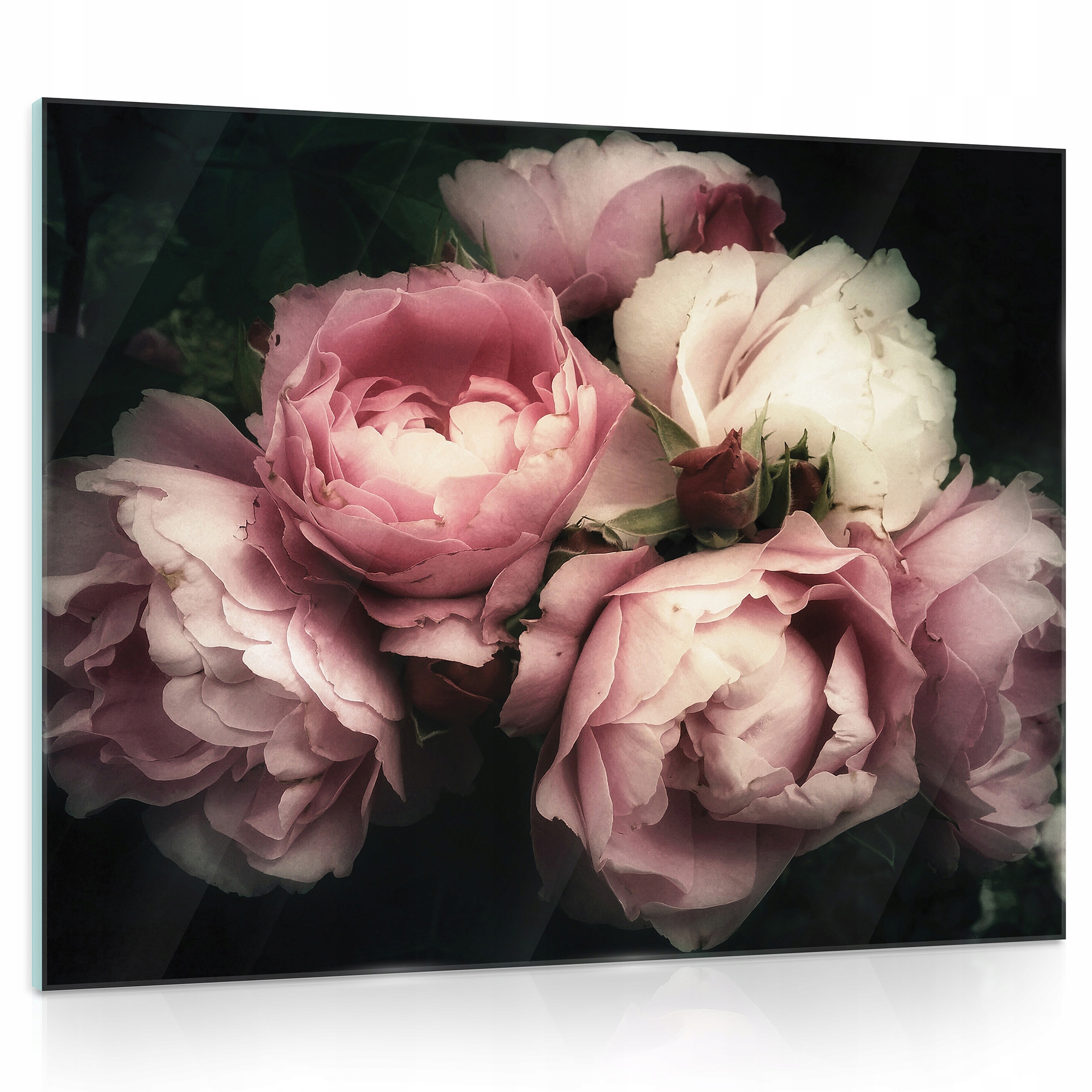 Skleněný obraz Květiny růže pivoňky 3D 80x60