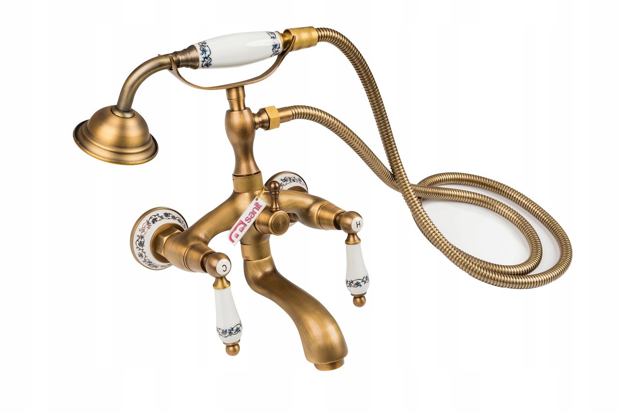 Retro koupelnová vanová baterie baterie staré zlato
