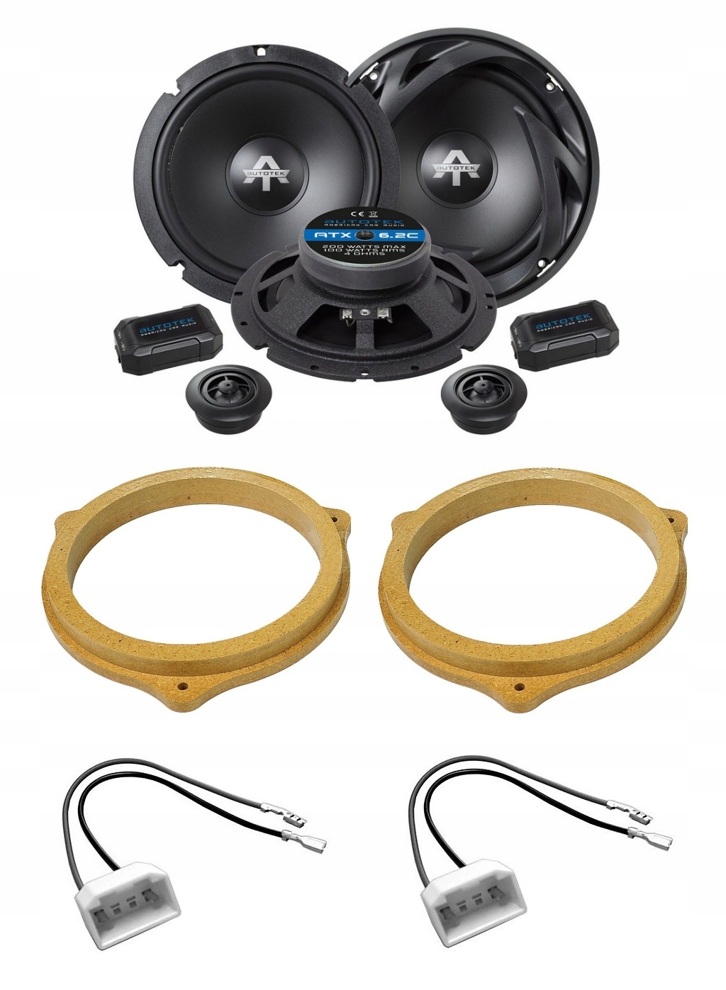 Autotek ATX6.2C Reproduktory vzdialenosti 165 mm Ford Mondeo 4 C-max 2 Focus 3