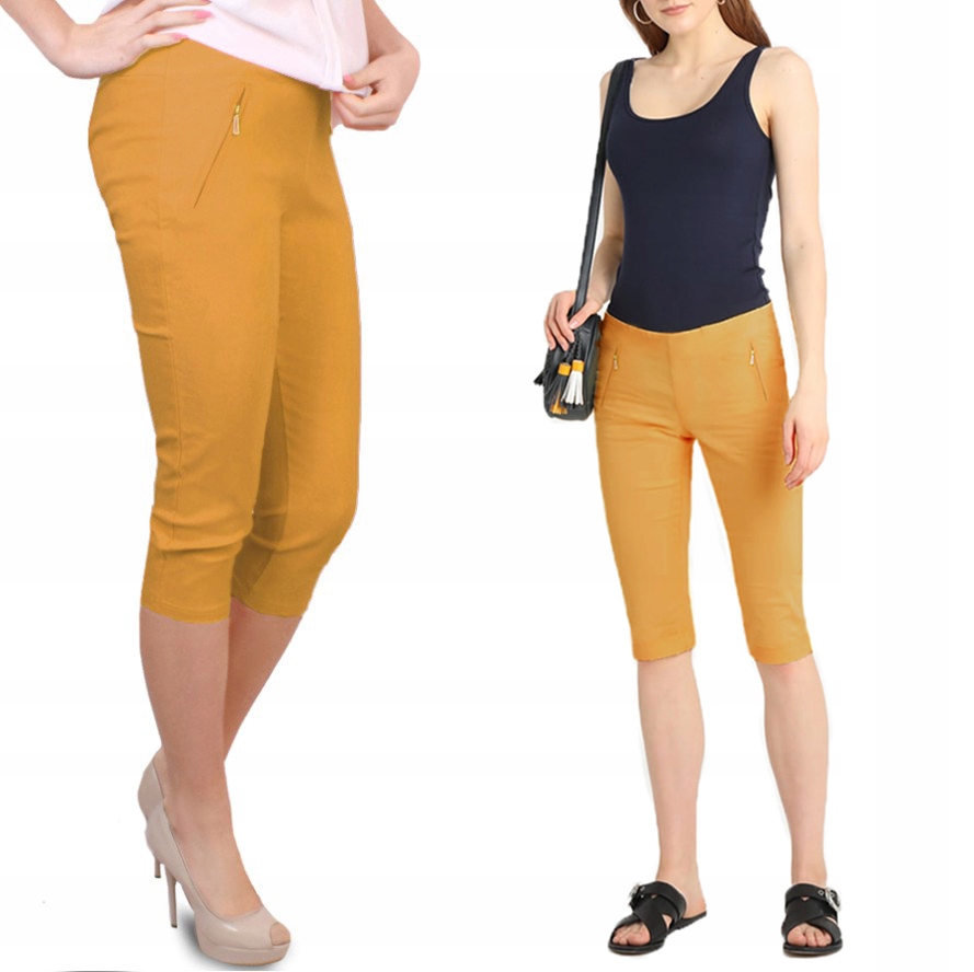 SPODNIE RYBACZKI jeans SPODENKI ŻÓŁTY 280 40-42