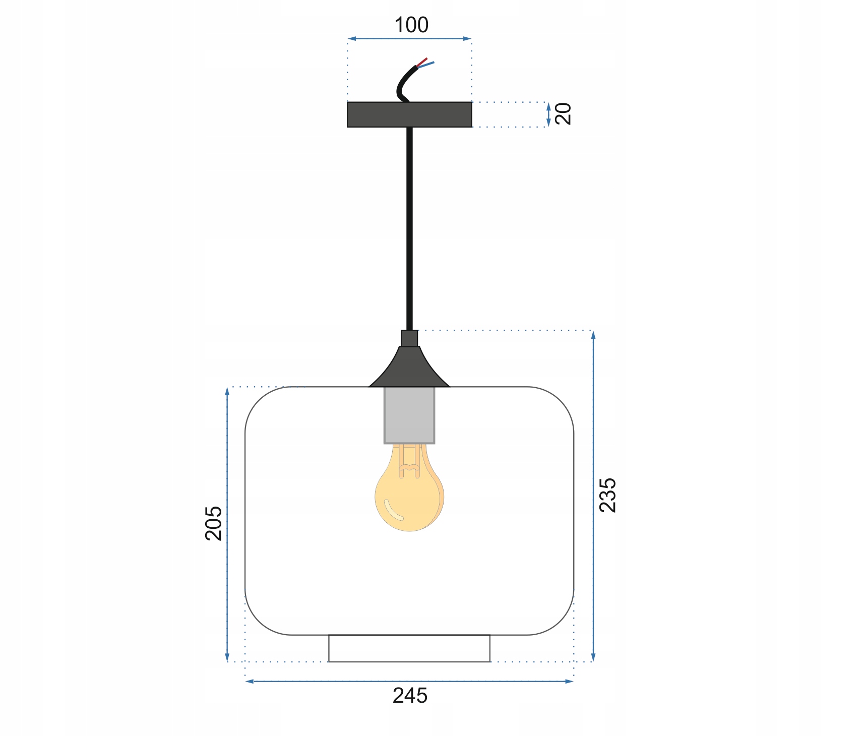 ZÁVESNÉ SKLENENÉ STROPNÉ LAMPA APP312-1CP LOFT Dĺžka / výška 115 cm