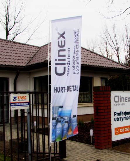 Maszt flagowy LOGO 320 cm Winder Flaga Reklamowa 70x250 cm + PROJEKT Marka Flagi-Shop Hurtownia Flag