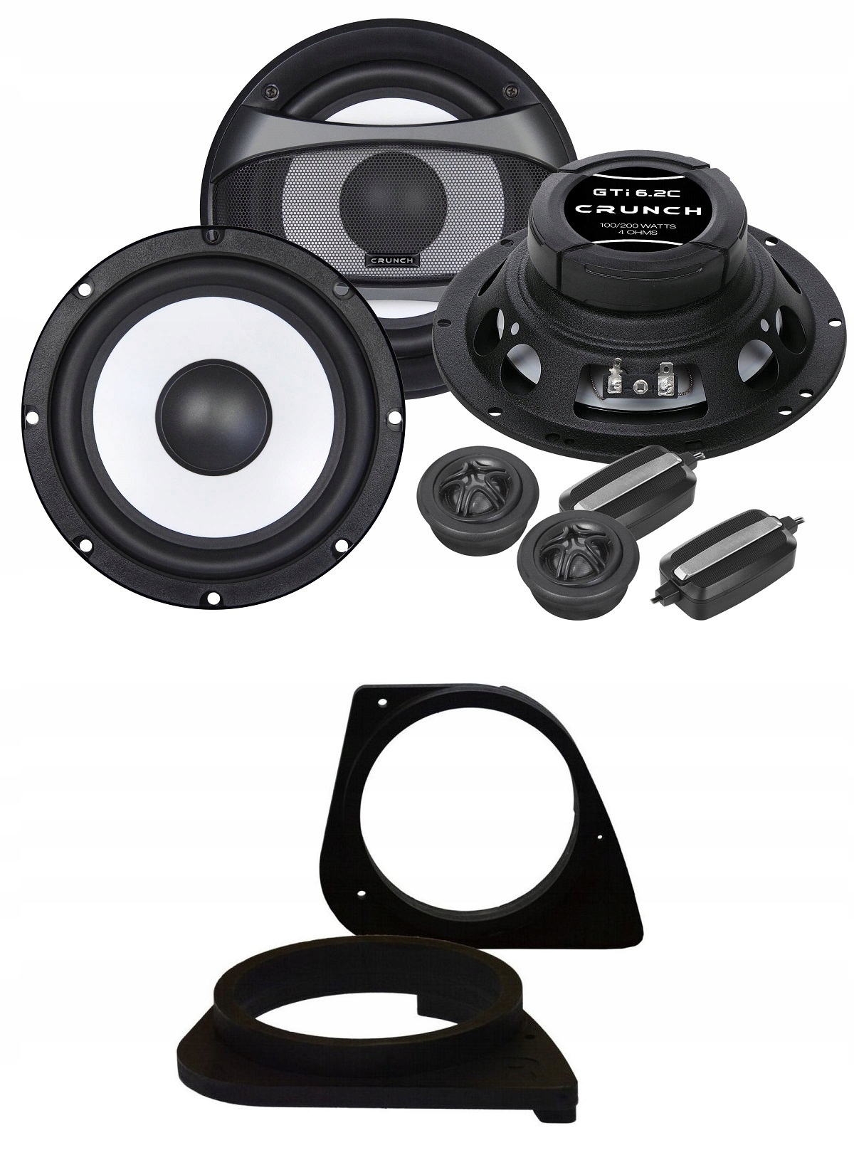 Crunch GTI6.2WT Reproduktory Mdf dištančné prvky 165 mm Bmw E46 Sedan predné