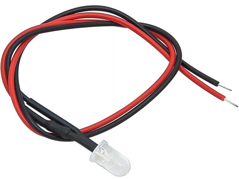 

10x Dioda Led 3mm, 12V, White matowa przewód 20 cm