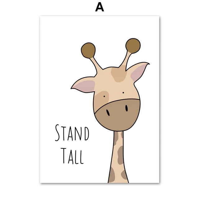 Plakaty dla Dzieci Zwierzęta Skandynawski Styl A3