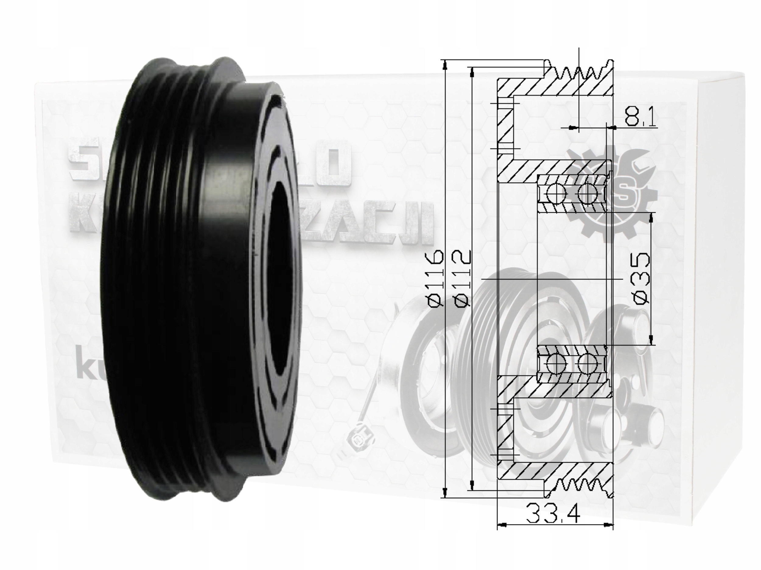 SPRZĘGŁO SPRĘŻARKI KLIMATYZACJI JUMPER IVECO 2.3D Numer katalogowy części 8FK351334251