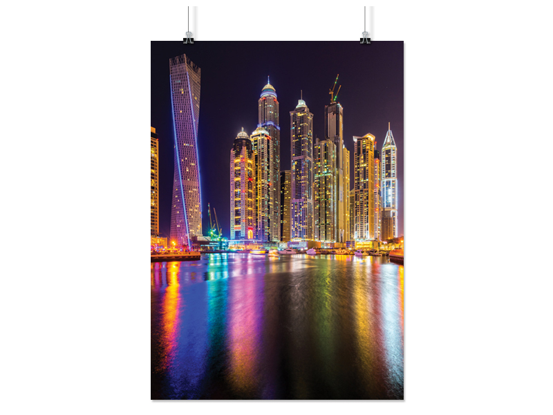 

Plakat Dubaj Miasto Noc 90x60 CM 9 Wzorów Matowy