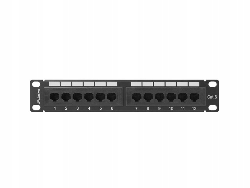 PATCH PANEL 12 PORT 1U 10&quot; KAT.6 CZARNY LANBERG