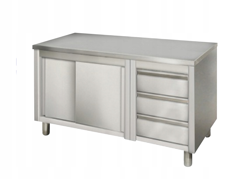 STÓŁ ROBOCZY SZAFKA Z SZUFLADAMI NIERDZEWNA 180cm