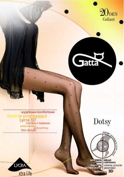 

Rajstopy Gatta Dotsy 03 Kropki 3D Nero 4-L