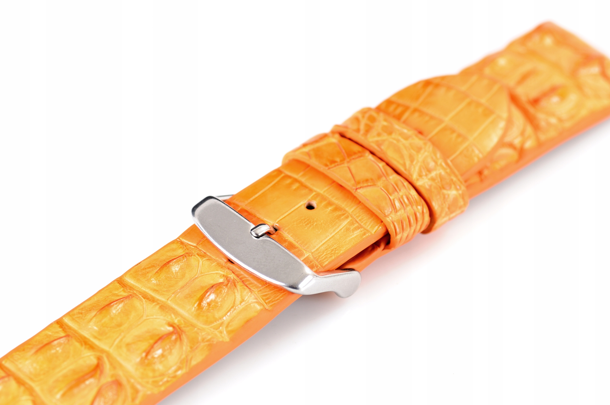 Aligator Řemínek Na Hodinky Z Aligátoru 18 Oranžový