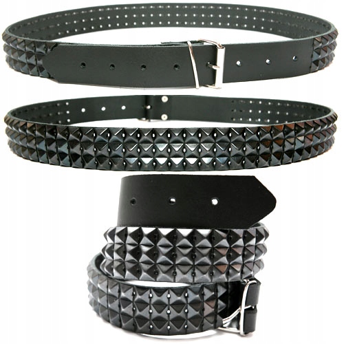 PASEK SKÓRZANY ĆWIEKI PIRAMIDKI Rozmiar S