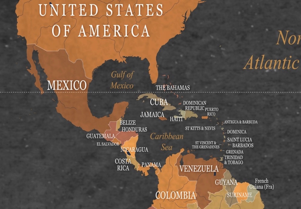 OBRAZ MAPA ŚWIATA korkowa, PŁÓTNO 120x80 Format poziomy