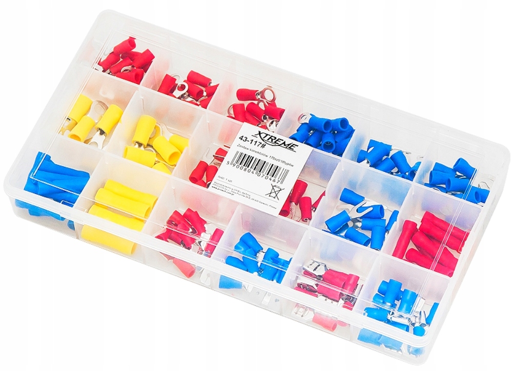 

Konektory płaskie oczkowe widełkowe 175szt. 18 typ