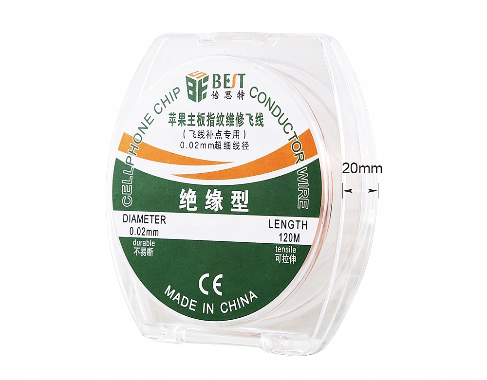 DRUT MIEDZIANY NAWOJOWY DO ELEKTRONIKI NAPRAWY ŚCIEŻEK PAD PCB 0,02mm 120m Kod producenta BST-30