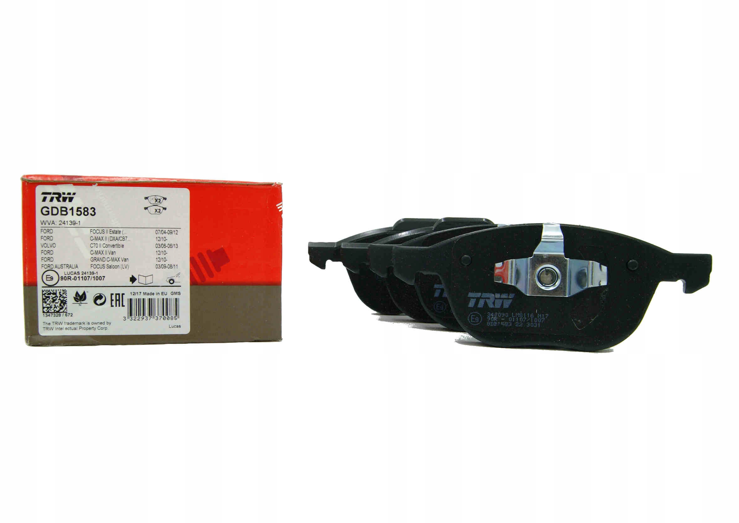 GDB1583 - TRW КОЛОДКИ ПЕРЕДНІ ДЛЯ FORD FOCUS MK2 MK3 C-MAX