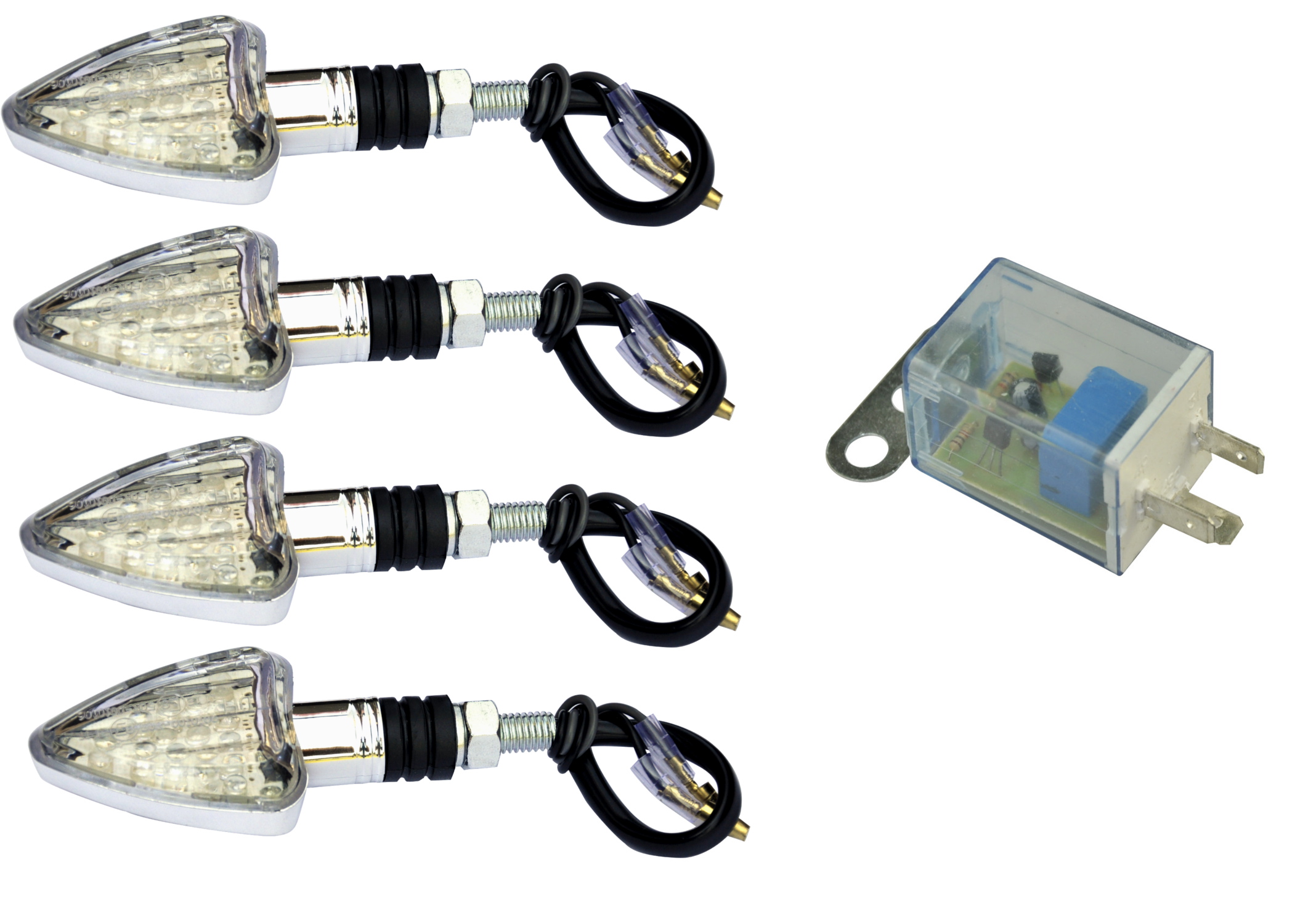 KIERUNKOWSKAZY LED CHROM STRZAŁKA Z PRZERYWACZEM