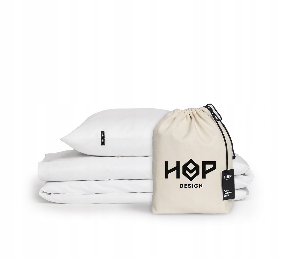 Povlak na přikrývku 140x200 bílý Hop Design – čistá hrubá bavlna