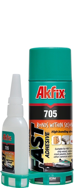 

Klej cyjanoakrylowy z aktywatorem 65g +200ml Akfix